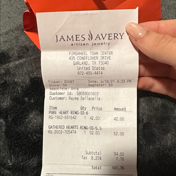 James Avery sterling Silver heart Rings with Bag, dust bag & Box❤️ - Picture 6 of 6